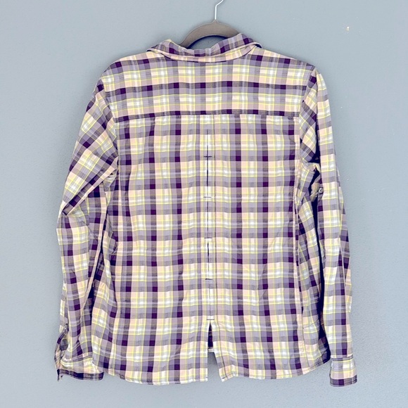 Mountain Hardwear purple plaid women’s vented tech shirt - size medium - Picture 3 of 13